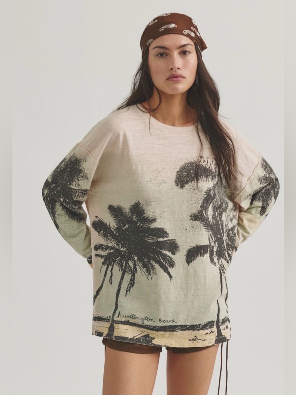 Free People We the Free Kai Long Sleeve. NWT. Palm combo - Picture 2 of 4